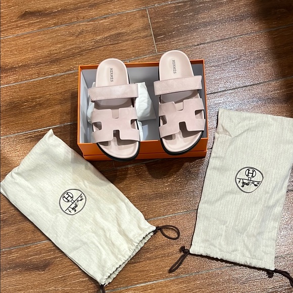 Hermes Shoes - Hermes Pink Sandals with Iconic H Cutout